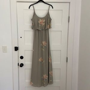 Show Me Your Mumu Grey Floral Maxi Dress